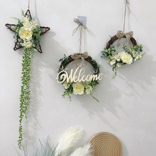 墙面装饰品环挂饰店铺橱窗幼儿园客厅卧室阳台背景墙上绿植壁挂