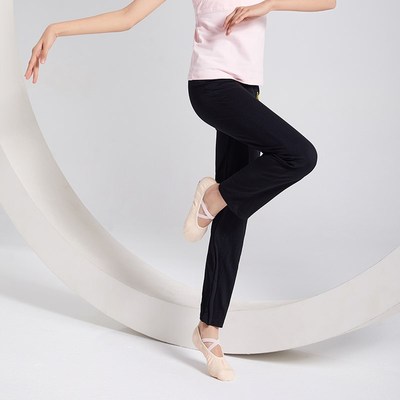诗弋舞蹈裤直筒裤舞字尼龙练功裤黑色形体练功服儿童少儿跳舞拉丁