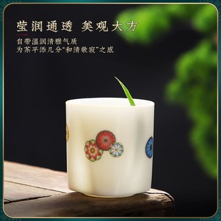 汝窑主人杯单杯女士茶杯个人专用皮球花功夫茶陶瓷茶具花朵品茗杯