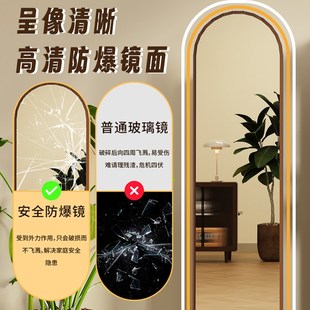 旋转穿衣镜全身落地镜可移动x带置物架衣帽架一体简约家用试衣镜