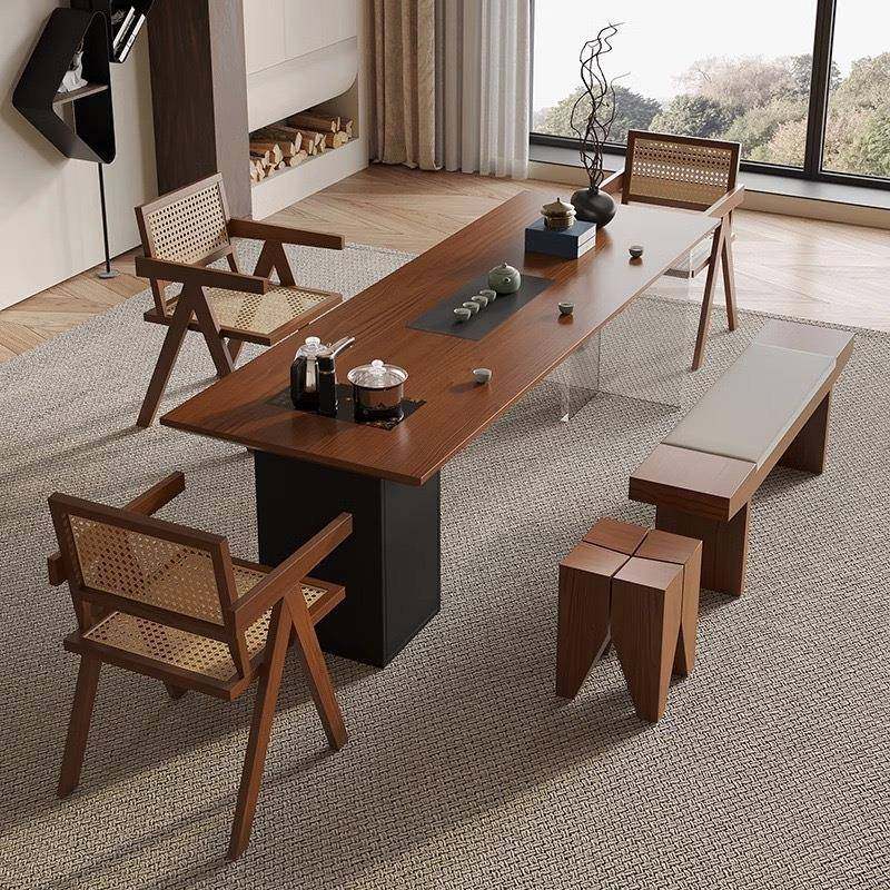 北欧实木茶桌椅组合藤编餐椅民宿餐厅靠背编藤椅昌迪加尔搭配茶桌,商业/办公家具,茶台/茶桌,淘宝优惠券,粉丝福利购,淘宝优惠卷