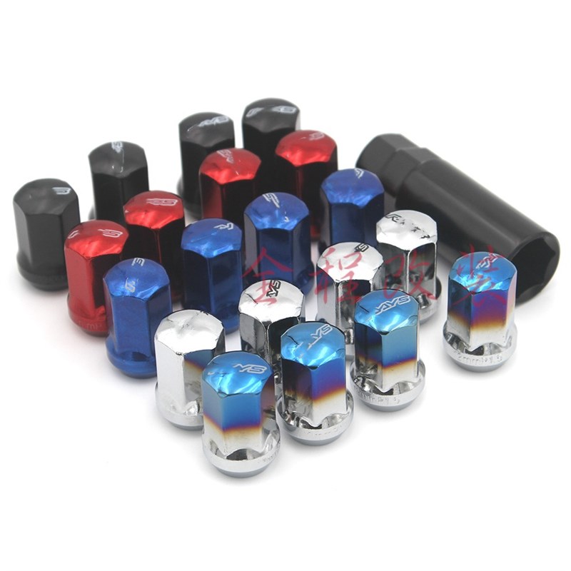 汽车改装锻造钢圈17号外六角轮毂螺丝 通用锐志马六思域螺母帽1.5