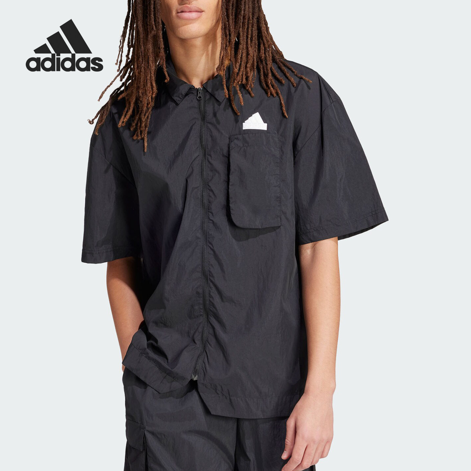 Adidas/阿迪达斯官方正品M CE Q2 SHIRT男士翻领短袖衬衫IR5188