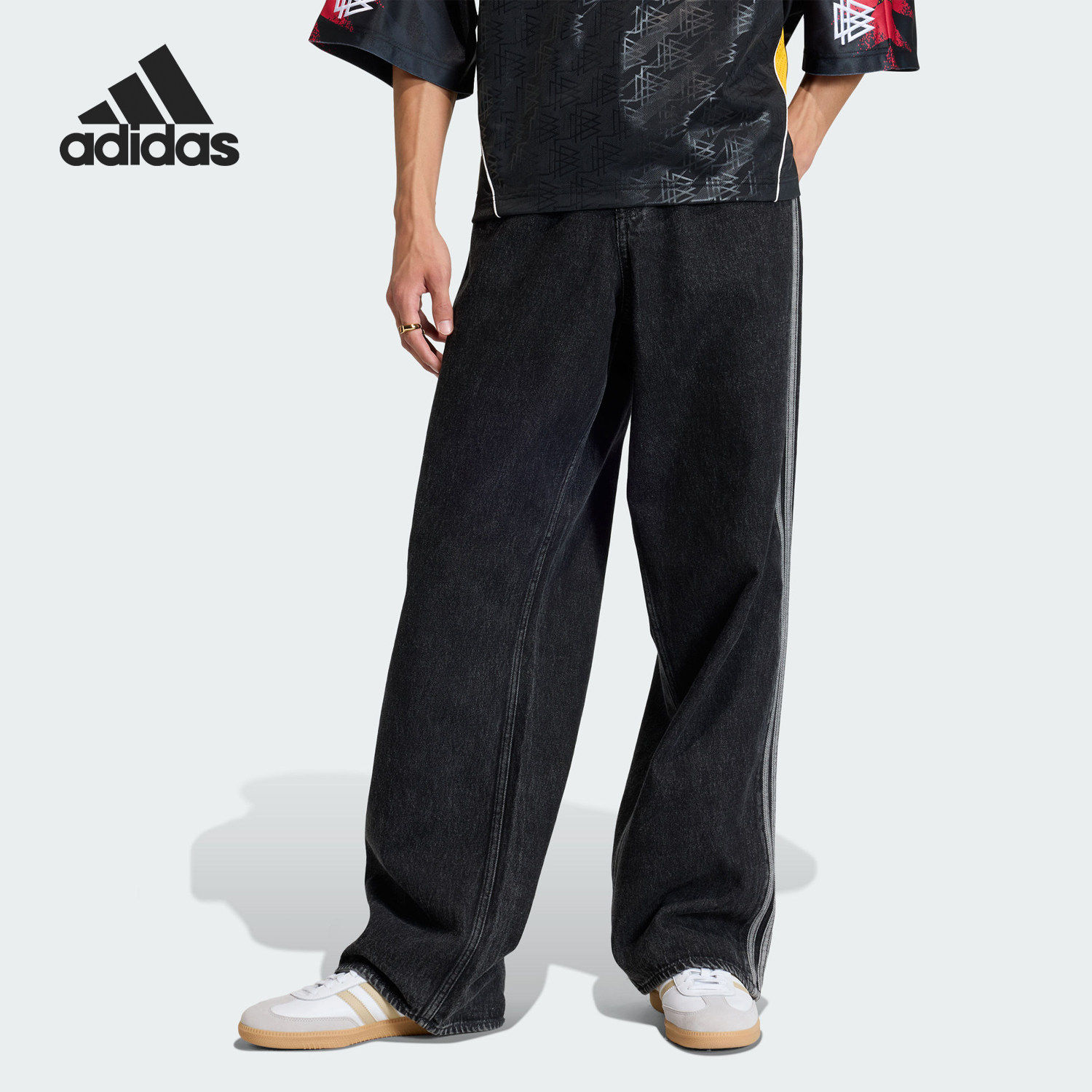 Adidas/阿迪达斯官方正品三叶草男士梭织牛仔宽松运动裤KD1497图片