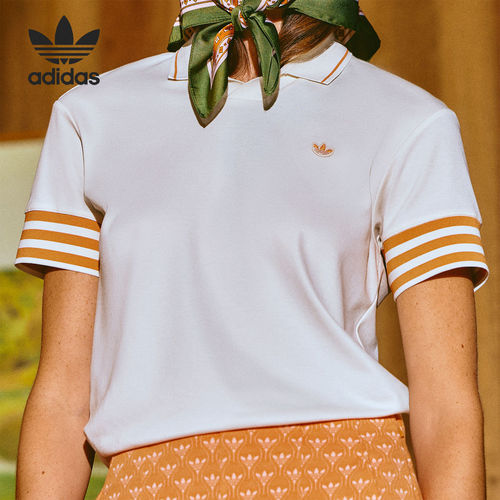 Adidas/阿迪达斯官方正品三叶草女士时尚简约短袖POLO衫KB9214
