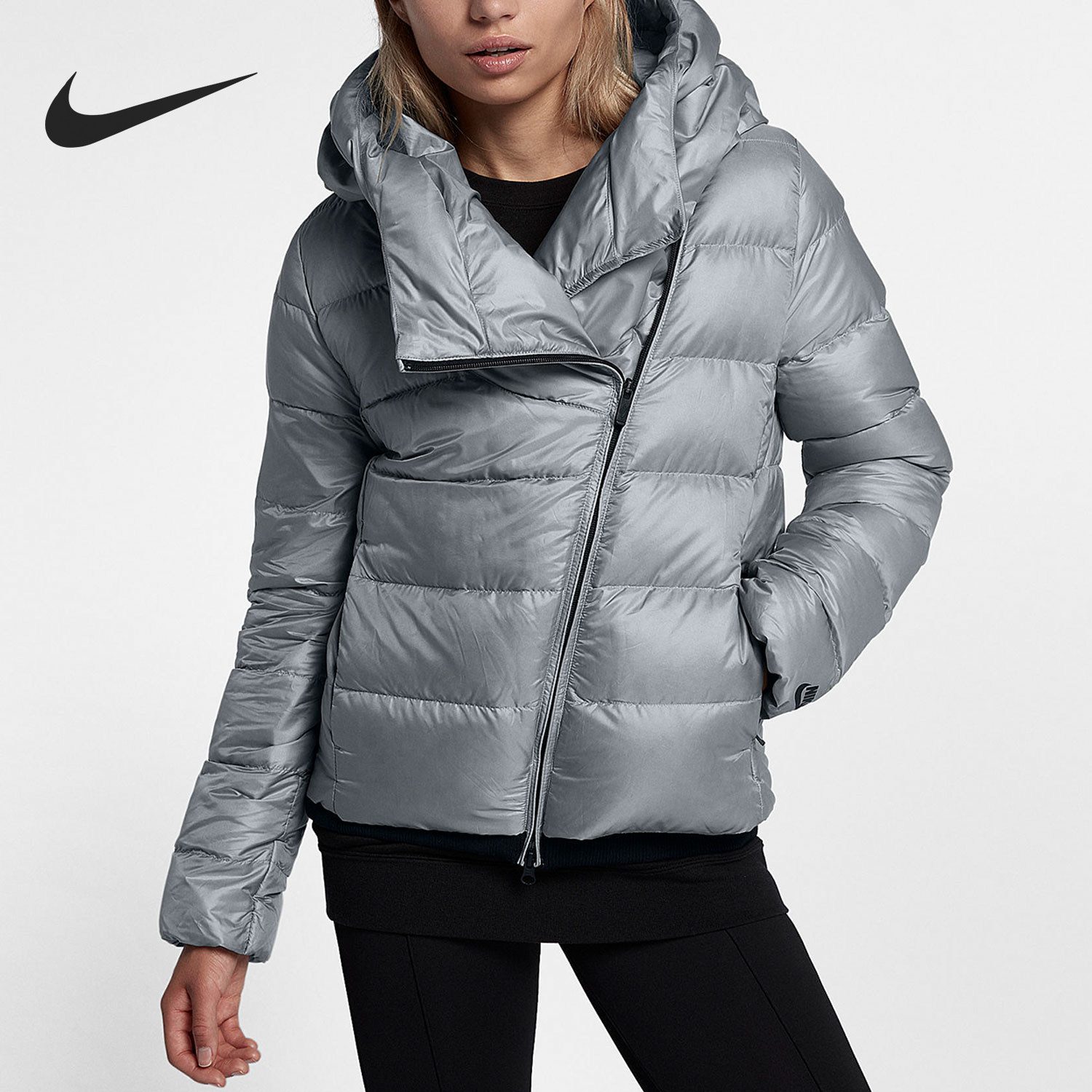 Nike/耐克官方正品新款女银灰色保暖轻盈御寒羽绒服854768-065