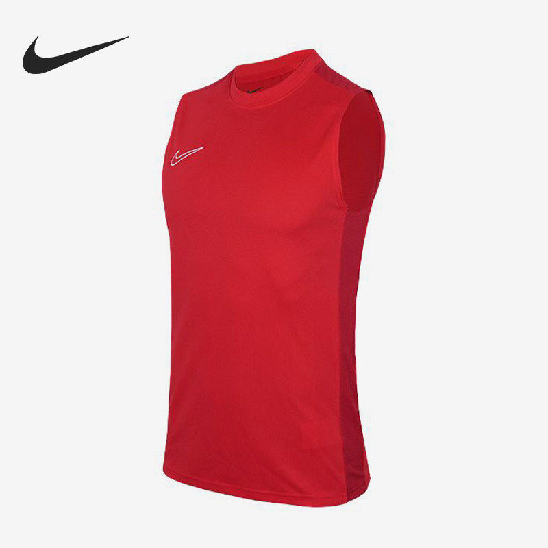 Nike/耐克官方正品Dri-FIT新款男红白色速干足球背心DR1334-657