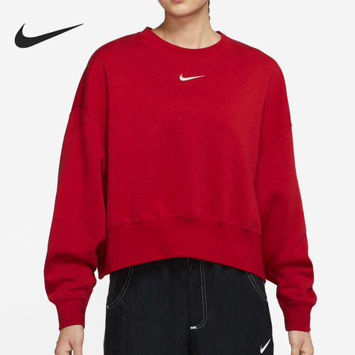 Nike/耐克官方正品当季新款女子加绒宽松圆领运动卫衣 DR7842-687