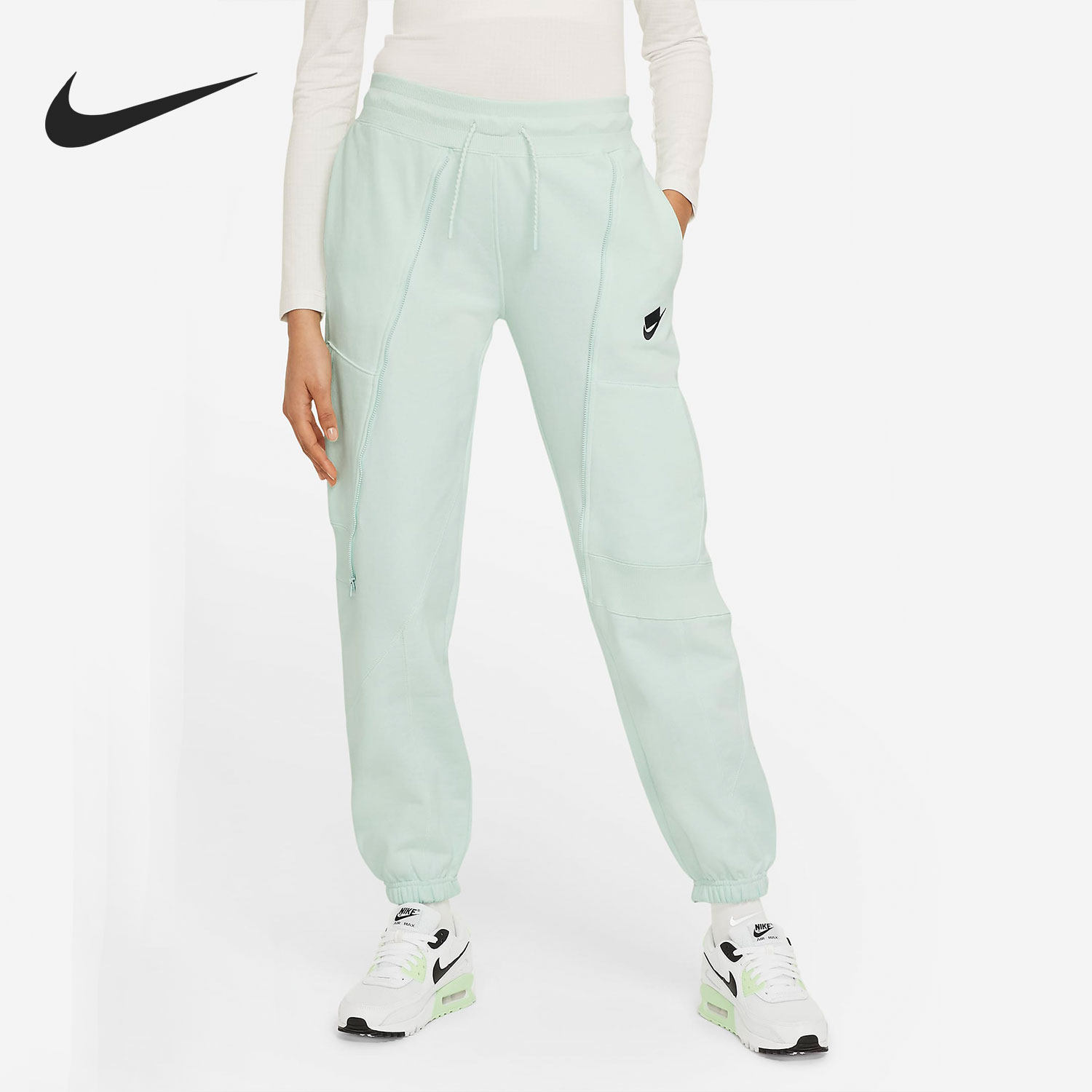 Nike/耐克官方正品女子跑步运动针织收口侧拉链长裤 DC5283-394