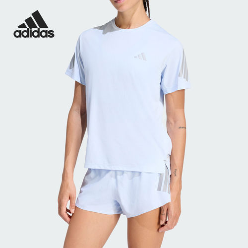Adidas/阿迪达斯官方正品2026女士舒适圆领跑步运动短袖T恤KA6163