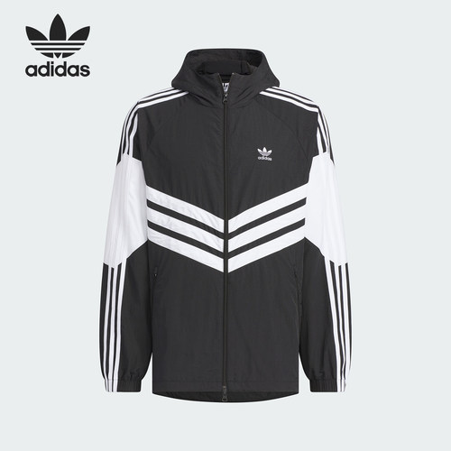 Adidas/阿迪达斯官方正品三叶草男士经典宽松连帽防风服JM7260