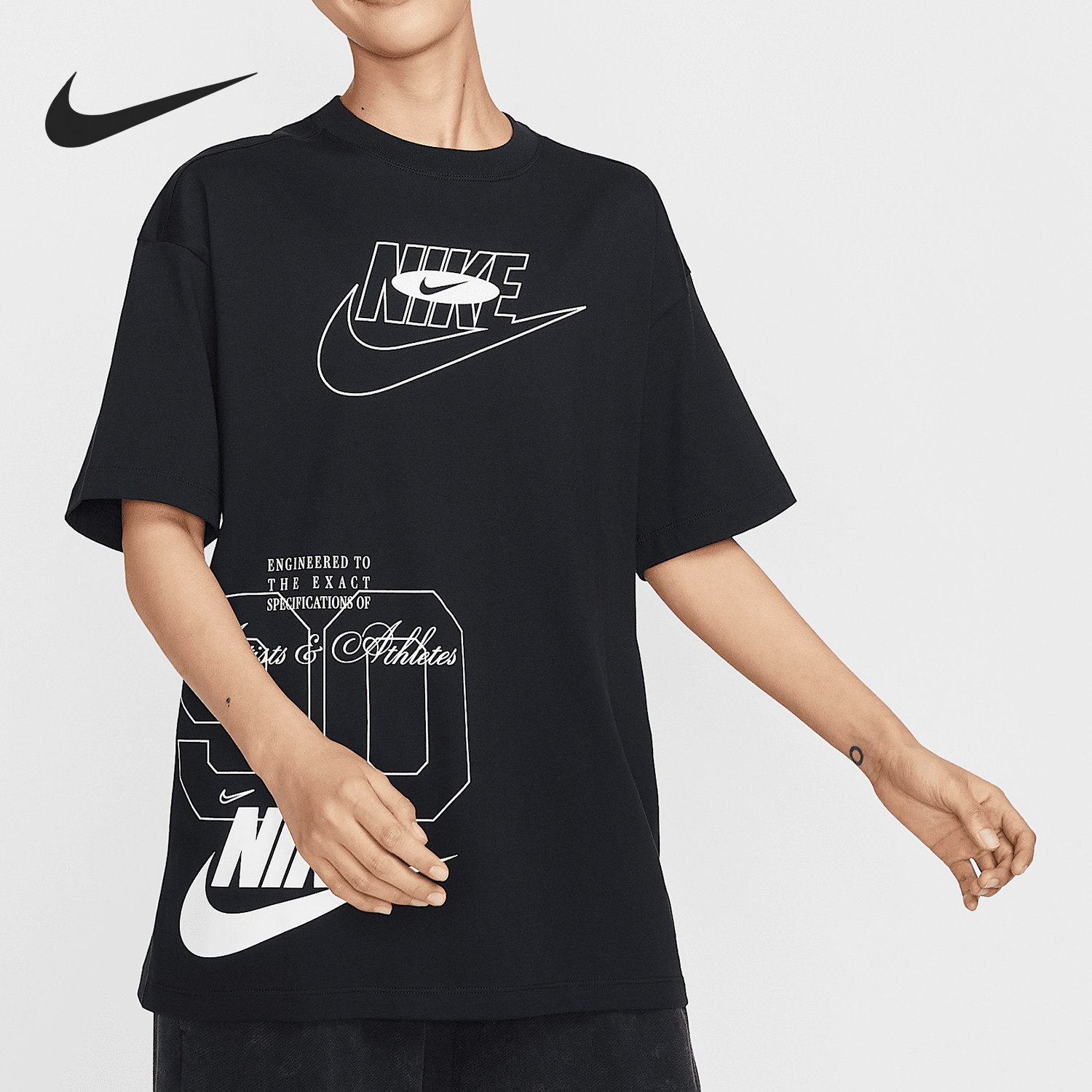Nike/耐克官方正品夏季新款女士宽松透气圆领短袖T恤HJ2994-010