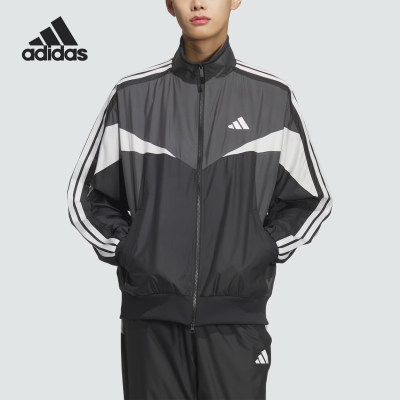 Adidas/阿迪达斯官方正品Sportswear新款男黑灰色夹克外套KF3677