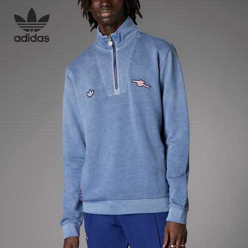 Adidas/阿迪达斯官方正品三叶草男士足球立领卫衣套头衫JF0564