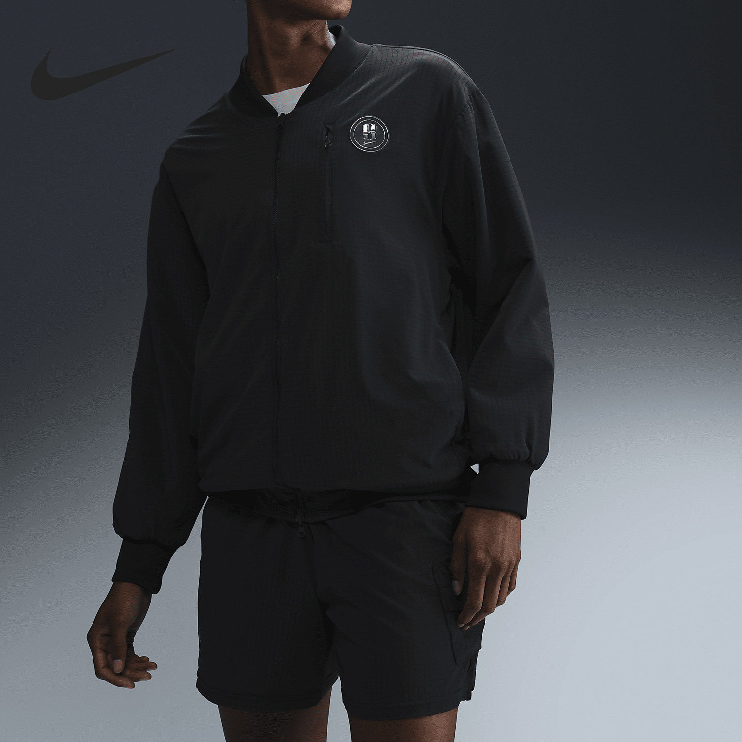 Nike/耐克官方正品男女同款棒球领宽松长袖夹克外套FV3164-010