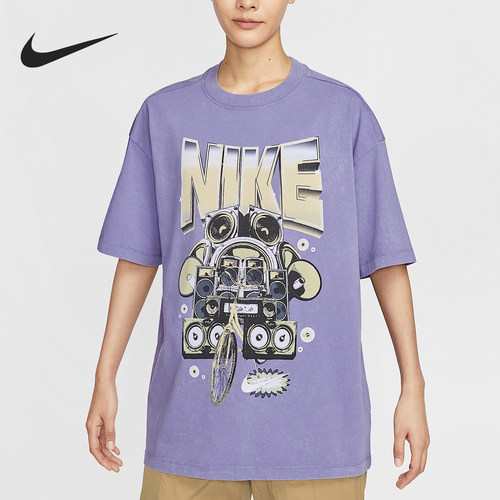 Nike/耐克官方正品当季款女士时尚运动图案短袖HF9692-527