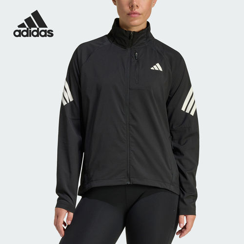 Adidas/阿迪达斯官方正品春秋女士立领透湿排汗跑步夹克JZ5145