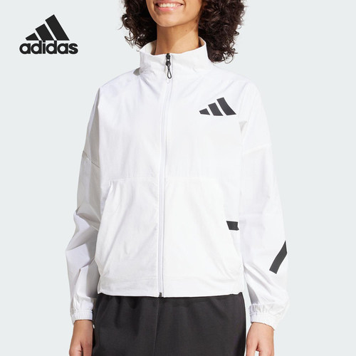 Adidas/阿迪达斯官方正品新款女士防晒休闲运动短款外套JW1754