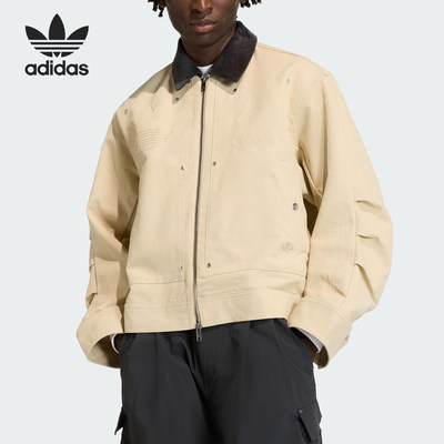 Adidas/阿迪达斯官方正品三叶草男士翻领宽松运动日常外套KD0584