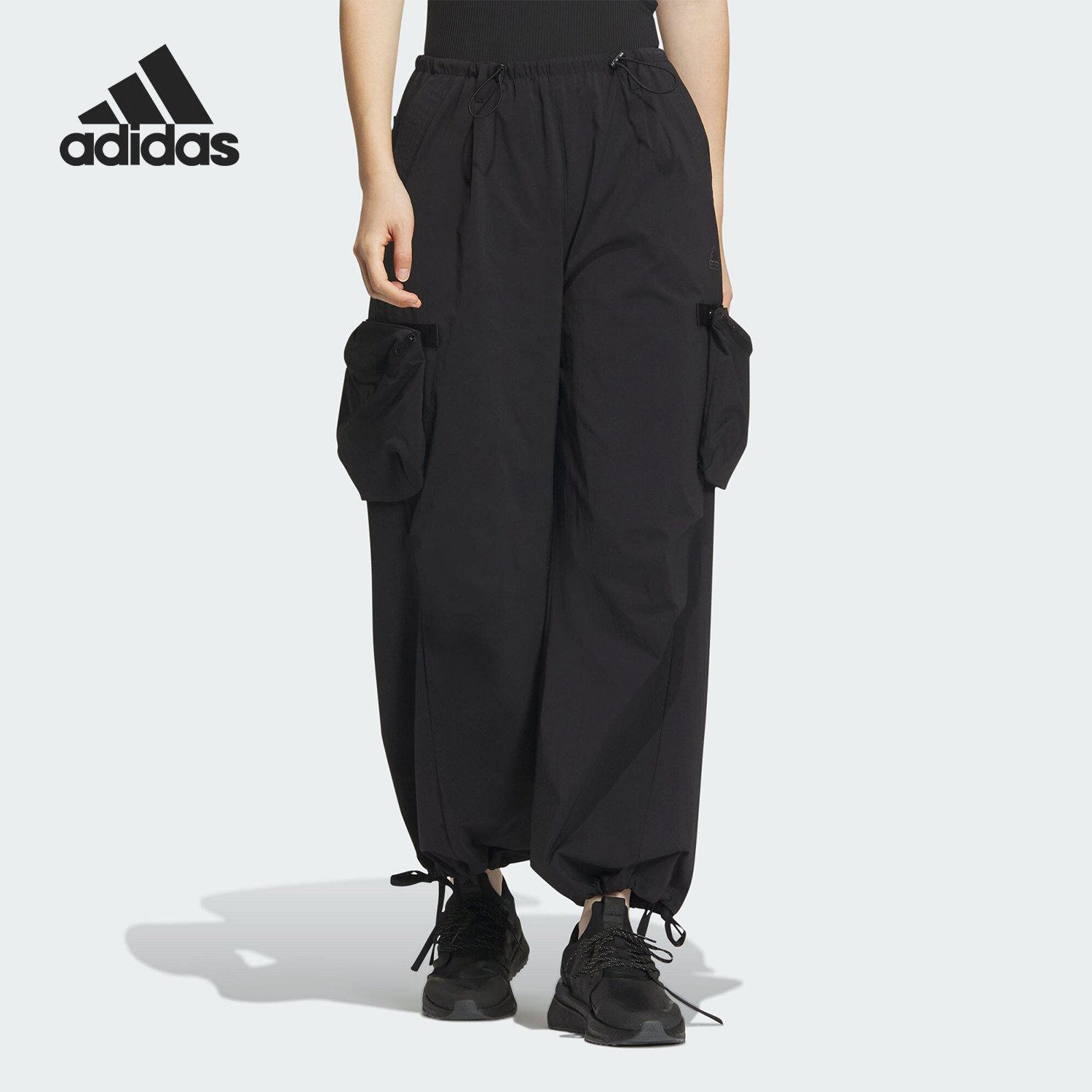 Adidas/阿迪达斯官方正品工装风女士梭织宽松运动休闲伞裤JD9899图片