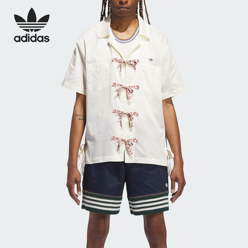 Adidas/阿迪达斯官方正品三叶草男女翻领时尚短袖衬衫T恤JP1599