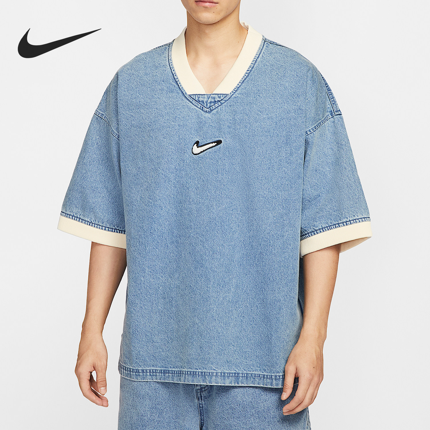 Nike/耐克官方正品当季款男士篮球牛仔布宽松上衣HV1919-436