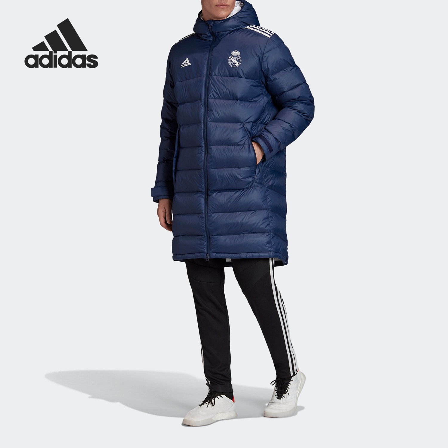 Adidas/阿迪达斯正品当季新款男子皇马足球长款羽绒服 FQ3317