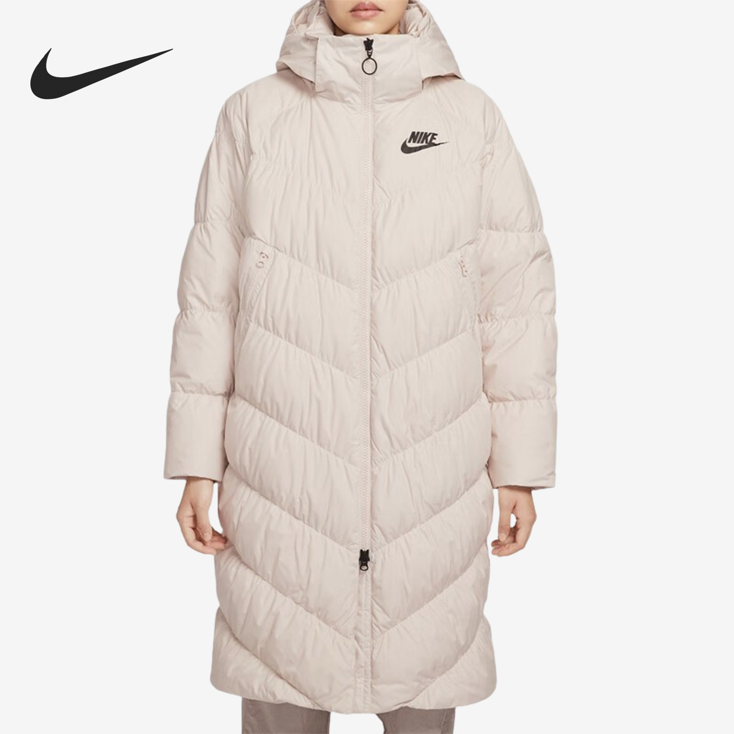 Nike/耐克官方正品连帽中长梭织羽绒服新款女羽绒服IB2971-008