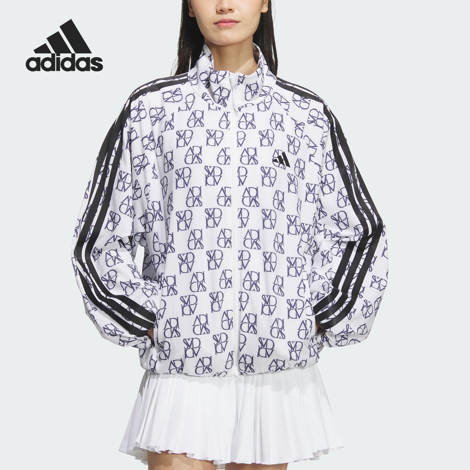 Adidas/阿迪达斯官方正品新款女士复古印花梭织夹克外套JY7702