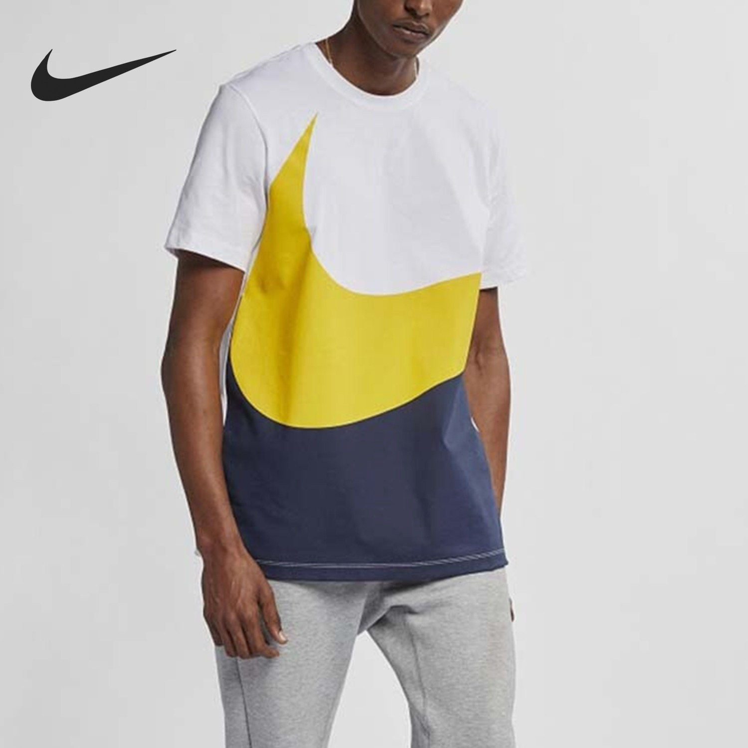 Nike/耐克官方正品NSW撞色大LOGO短袖T恤新款男短袖T恤CK9586-102