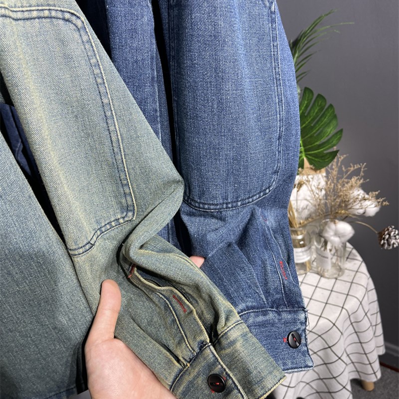 复古做旧水洗!木巨1W+奢品无疑~秋季男士加厚洗水翻领衬衫式夹克