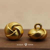啞金繩結(jié)紋合金珠扣圓珠紐扣定制中式唐裝暗眼旗袍盤扣紐扣子