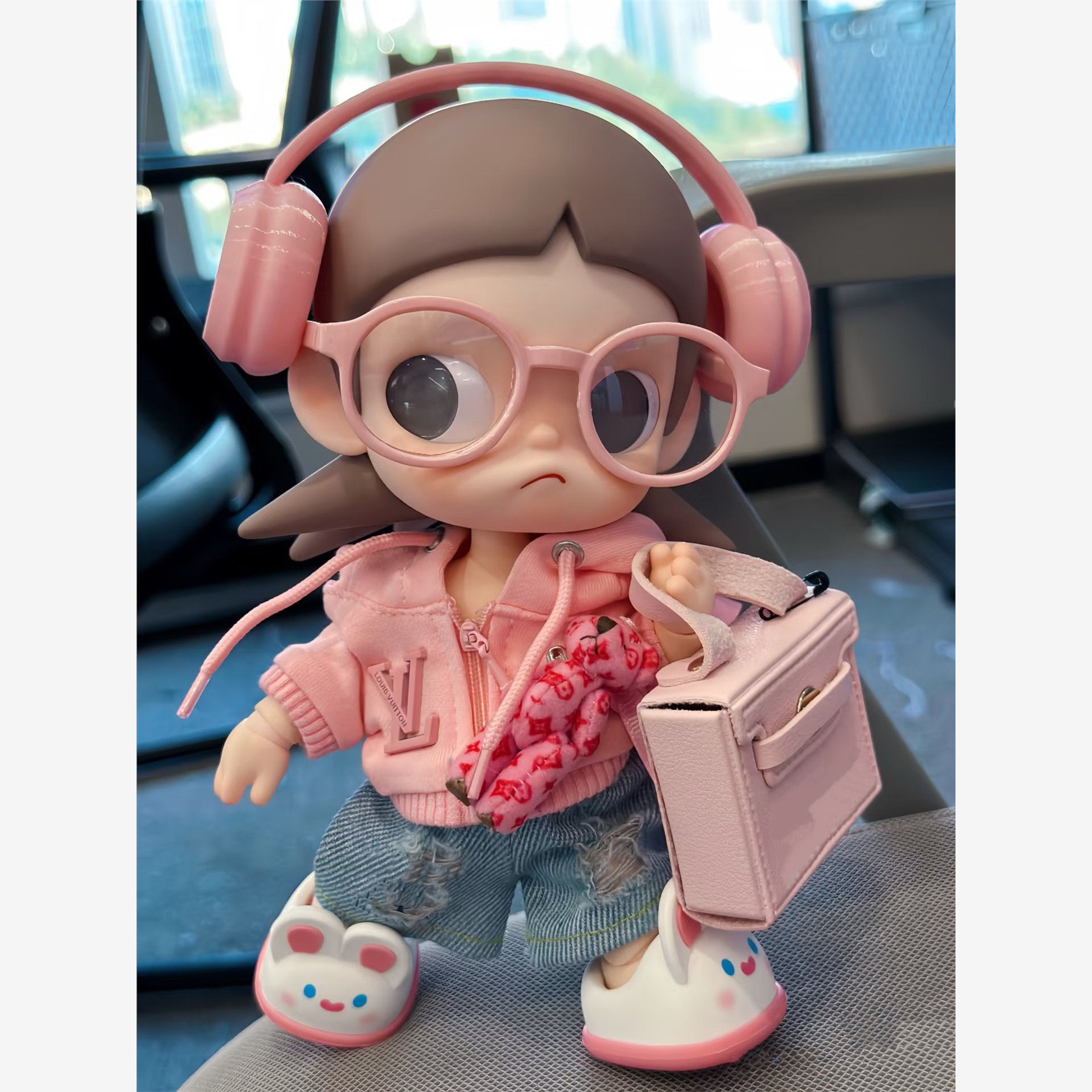 Zsiga娃衣向往之处1/8可动人偶嘎子姐粉色卫衣眼镜包娃衣配饰着替