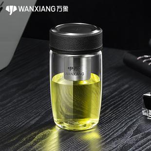 曲线大肚鹅蛋茶杯 万象单层玻璃杯子加厚便携商务办公家用水杯时尚