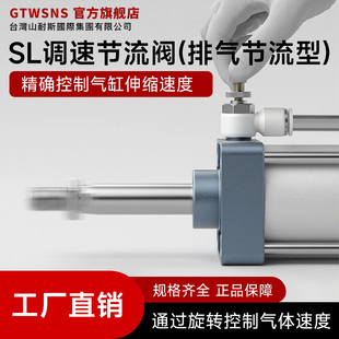 GTWSNS台湾山耐斯气管快速接头单向节流阀SL4 8保压调速阀JSC