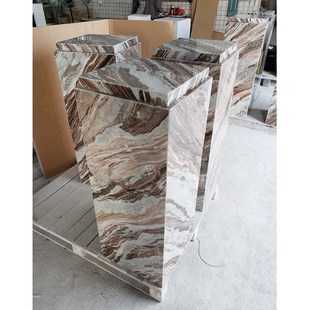 层天然紫玉兰大理石底座 现代个性时尚家居玄关工艺品摆台