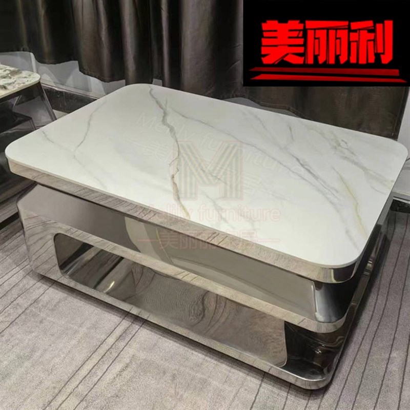 ktv茶几镜面不锈钢夜店私人会所沙发酒吧桌亮光岩板卡座派对房