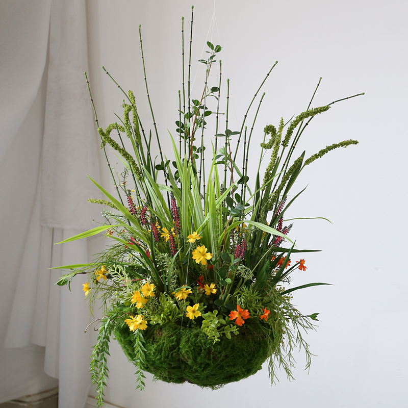 植物角吊饰仿真蕨类绿植空中花艺苔藓植物挂饰创意餐厅橱窗吊顶