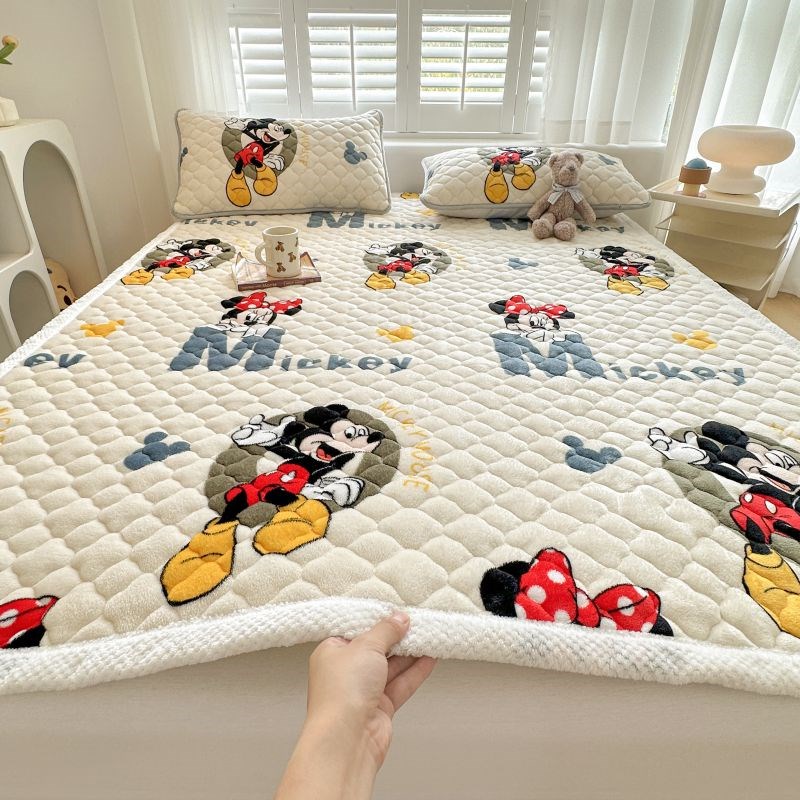 定制卡通床褥子床垫子软垫保暖毛毯儿童防滑加厚夹棉绒床单