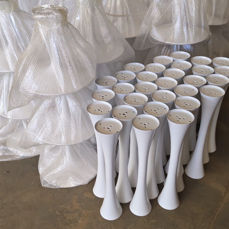 圆底座喇叭盘黑色白色圆桌支架吧台腿圆桌底座郁金香桌架