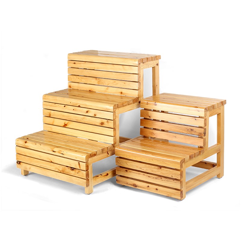 家用梯子实木梯凳两步楼梯台阶室内小登高梯脚踏两用踏步登高防滑