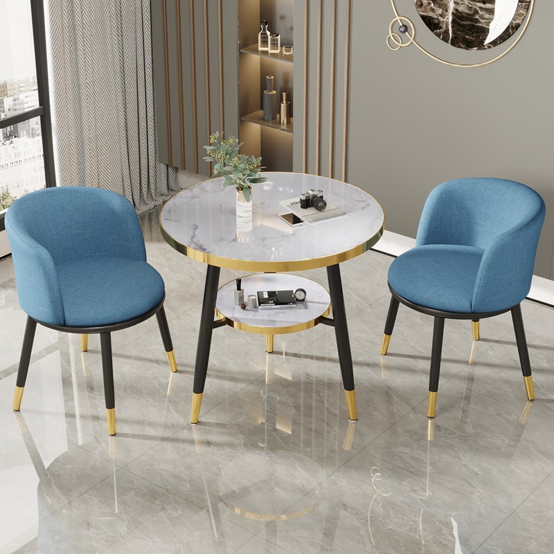 洽谈桌椅接待会议商务谈判圆桌阳台咖啡奶茶店餐桌层小圆桌