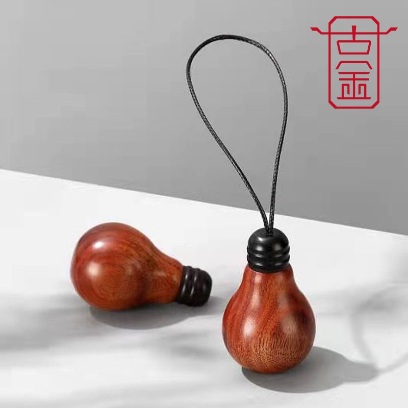 创意全实木小灯泡可爱精油瓶螺旋口车挂包挂吊坠随身小药瓶挂件饰
