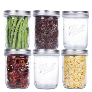 隔夜燕麦杯l梅森杯罐子便携密封带盖早餐N杯玻璃广口沙拉酸奶杯