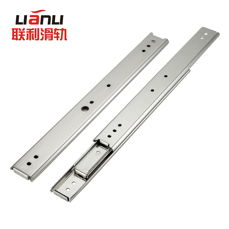 联利 35宽双层侧装三节IDB41加厚计算机设备滑轨工业机械推拉导轨