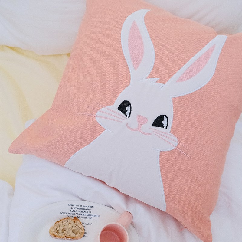 全棉帆布动物毛巾绣抱枕客厅沙发靠背车上腰枕卧室床头靠枕