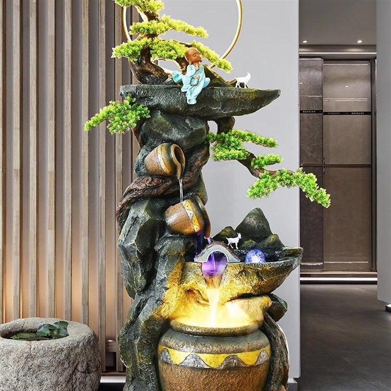 流水八方来财流水生财循环水景观办公室客厅落地装饰会所,家居饰品,流水摆件,淘宝优惠券,粉丝福利购,淘宝优惠卷