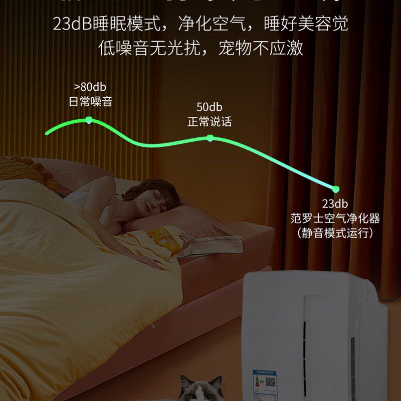 范罗士宠物空气净化器吸猫毛浮毛空气净化器