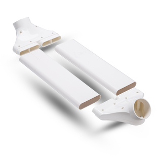 扁平送风口材质出风口过粱器接口扁管口径规格过渡管道过梁器结