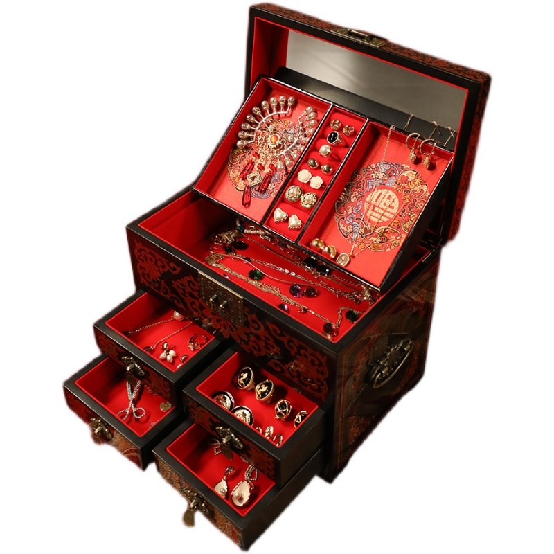 平遥县唐都推光漆器首饰盒新娘款